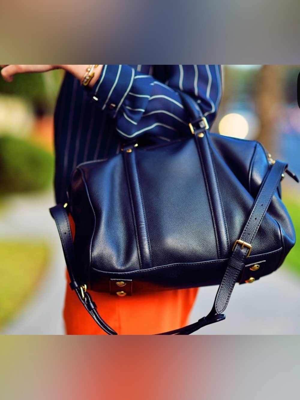 Iconic Luxury SC Sofia Coppola Louis Vuitton Boston Handbag Cobalt Blue Sz MM